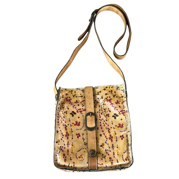 Patricia Nash Venezia Confetti Floral Printed Leather Crossbody Purse 9”x10” GUC - Picture 2 of 16